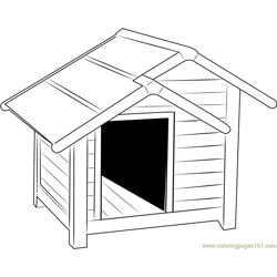 Big Dog House Free Coloring Page for Kids