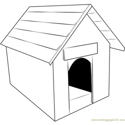 Classic Dog House Free Coloring Page for Kids