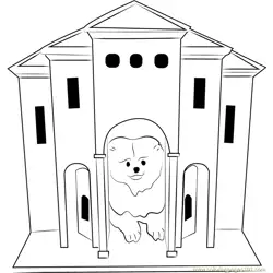 Dog Castle Free Coloring Page for Kids