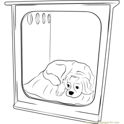 Dog Home Free Coloring Page for Kids