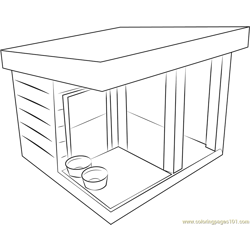 Dog Shed Free Coloring Page for Kids