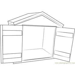 Heated Dog House Free Coloring Page for Kids