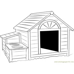 Huge Dog House Free Coloring Page for Kids