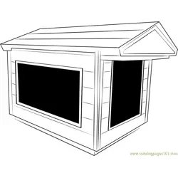 Indoor Dog House Free Coloring Page for Kids