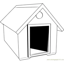 Simple Dog House Free Coloring Page for Kids
