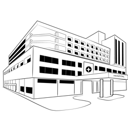 Hospital Free Coloring Page for Kids