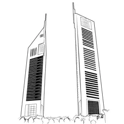 Emirates Hotel Tower Free Coloring Page for Kids