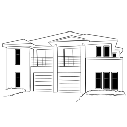 Duplex House 10 Free Coloring Page for Kids