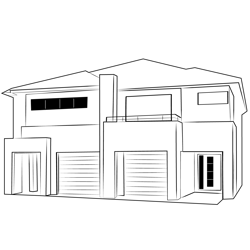 Duplex House 11 Free Coloring Page for Kids