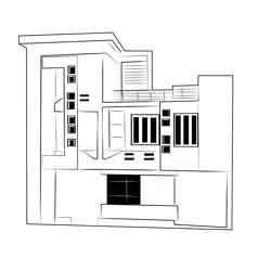 Duplex House 12 Free Coloring Page for Kids