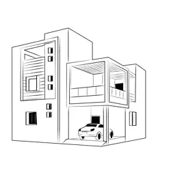 Duplex House 13 Free Coloring Page for Kids