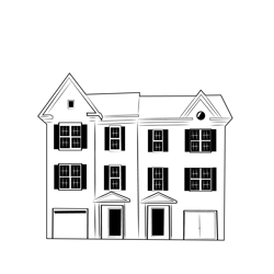 Duplex House 14 Free Coloring Page for Kids