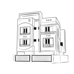 Duplex House 17 Free Coloring Page for Kids