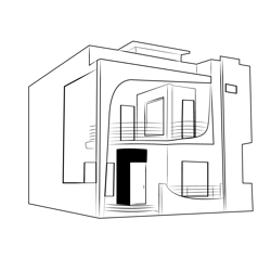 Duplex House 18 Free Coloring Page for Kids
