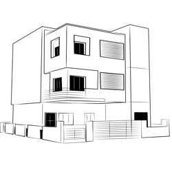 Duplex House 2 Free Coloring Page for Kids