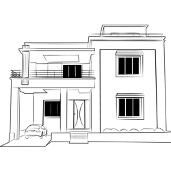 Duplex House 21 Free Coloring Page for Kids