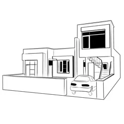 Duplex House 23 Free Coloring Page for Kids
