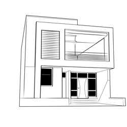 Duplex House 24 Free Coloring Page for Kids