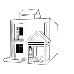 Duplex House 26 Free Coloring Page for Kids
