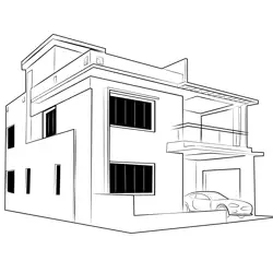 Duplex House 27 Free Coloring Page for Kids