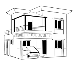 Duplex House 6 Free Coloring Page for Kids