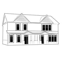 Duplex House 7 Free Coloring Page for Kids