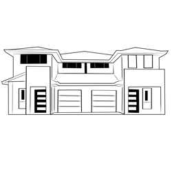 Duplex House 8 Free Coloring Page for Kids