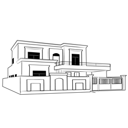 Duplex House 9 Free Coloring Page for Kids