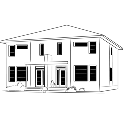 Modern Duplex House Free Coloring Page for Kids