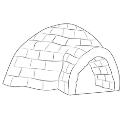 Ice Snow House Free Coloring Page for Kids