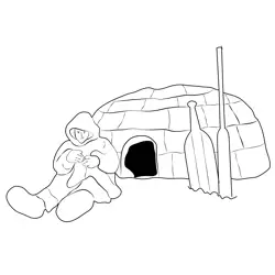 Igloo 1 Free Coloring Page for Kids