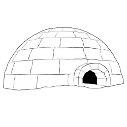 Igloo 12 Free Coloring Page for Kids