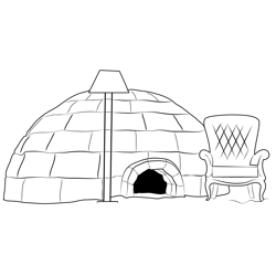 Igloo 14 Free Coloring Page for Kids