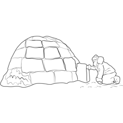 Igloo 2 Free Coloring Page for Kids
