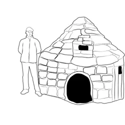 Igloo 8 Free Coloring Page for Kids