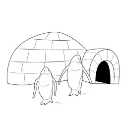 Igloo 9 Free Coloring Page for Kids