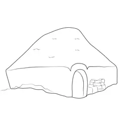 Igloo Fantasia Free Coloring Page for Kids