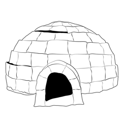 Igloo Snow Free Coloring Page for Kids