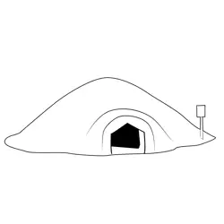 Igloo Free Coloring Page for Kids