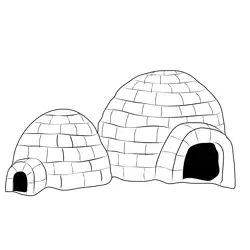 Iglu Free Coloring Page for Kids