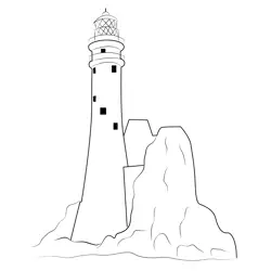Fastnet Rock Lighthouse Free Coloring Page for Kids