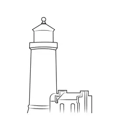 Historic Lighthouse Free Coloring Page for Kids