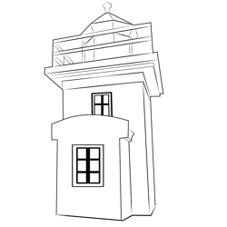 Iceland Landscape The Lighthouse Free Coloring Page for Kids