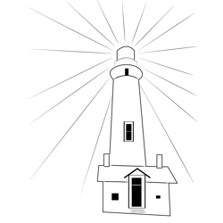 Lighthouse Night Free Coloring Page for Kids