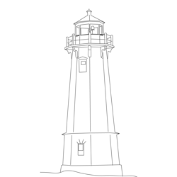 Louisbourg Lighthouse Free Coloring Page for Kids