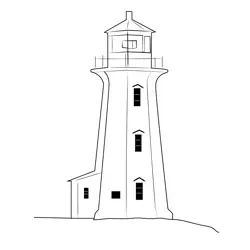 Peggys Point Lighthouse Free Coloring Page for Kids