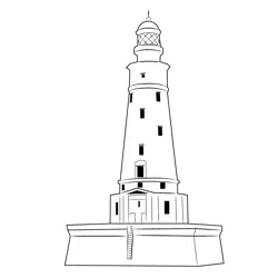 White Shoal Lighthouse Free Coloring Page for Kids