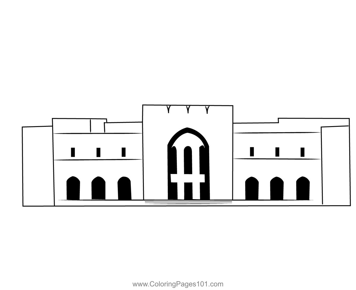 National Museum Oman Coloring Page for Kids - Free Museums Printable