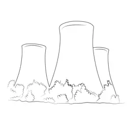 Nuclear Plant Free Coloring Page for Kids