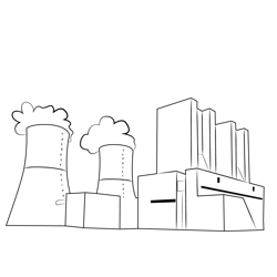 Power Plant Lippendorf Free Coloring Page for Kids